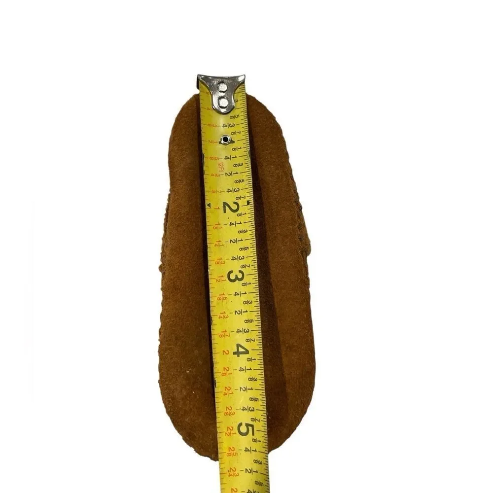 Minnetonka Tan  Moccasins with Fringe size 4